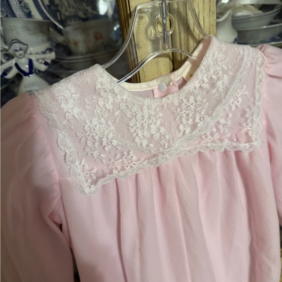 Vintage Yellow Bird pink frilly micro fleece footed pajamas 4t girls - Picture 3 of 6